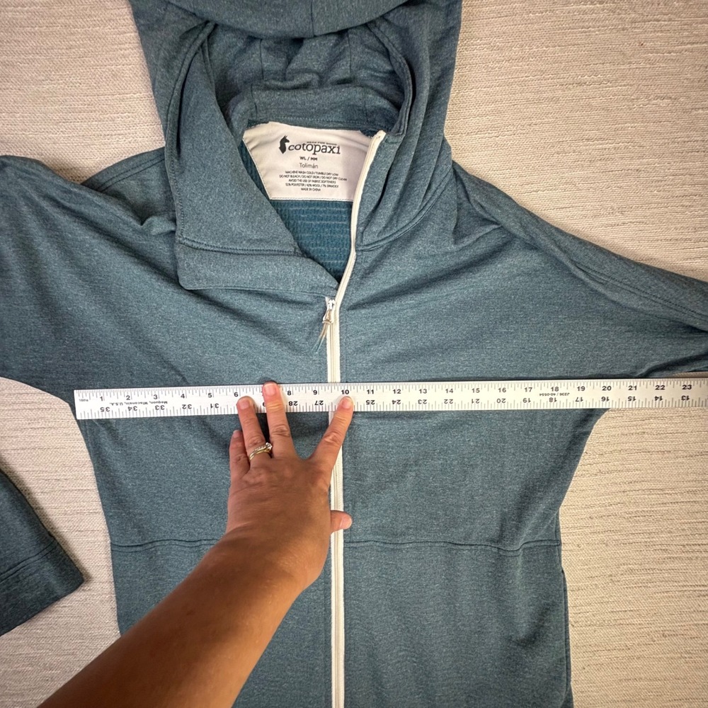 Cotopaxi Toliman Full Zip Hoodie Womens Medium Blue Wool Polartec Grid Fleece - Picture 5 of 10